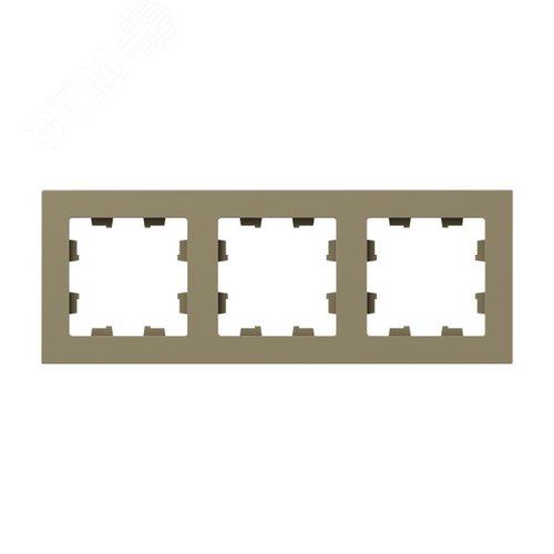 Рамка 3-местная шамп.  пластик Эпика EKF - фото 1