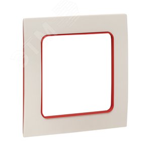 Стокгольм Рамка 1-местная белая с линией цвета красный - фото 3