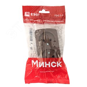 Розетка 2-местная ОП Минск 10А без заземления темное дерево - фото 3