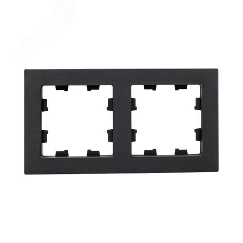 Эпика Рамка 2-местная черный пластик EKF - фото 2