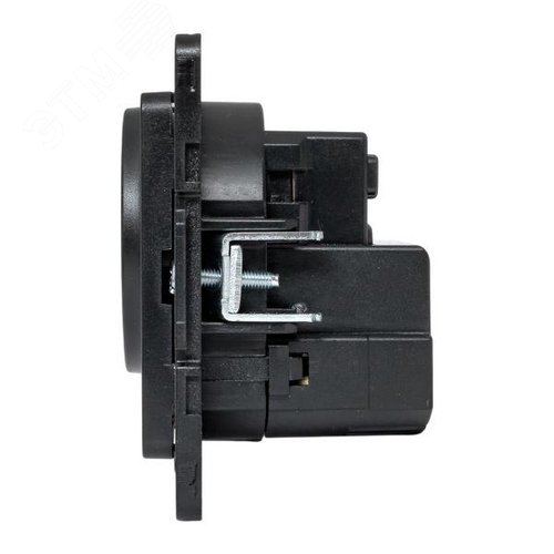 Стокгольм Механизм Розетки 1-местной с/з, USB A+C 16А винтовые клеммы черный с защ. штор. EKF - фото 2