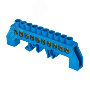 Шина 0 N (8х12мм) 10 отверстий латунь синий нейлоновый корпус комбинированный розничный стикер PROxima