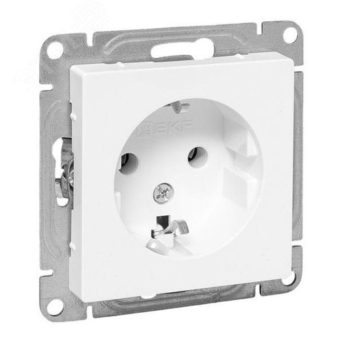 Изображение товара Эпика Механизм розетки 16А с заземлением без шторок белый EKF (шт)