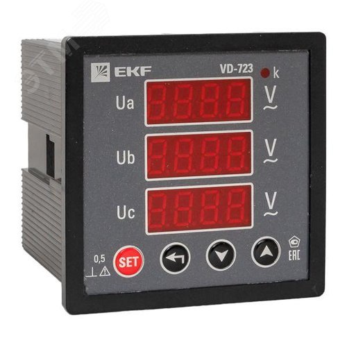 Вольтметр цифровой на панель 72х72 трехфазный PROxima - фото 1