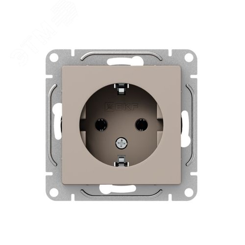 Механизм розетки  16А  с заземлением  без шторок  кремовый Эпика EKF - фото 1