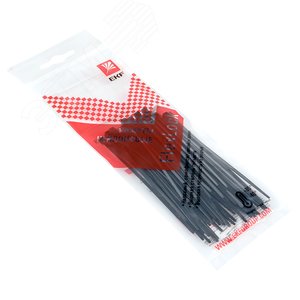 Хомут P6.6 стандартный черный 2.5x100 (50шт) FlexLock PROxima - фото 1