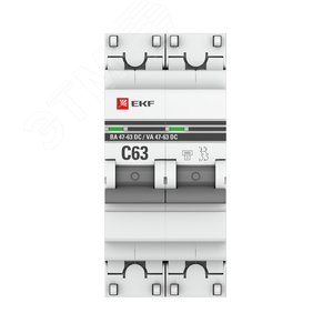 Выключатель автоматический 2P 63А (C) 6кА ВА 47-63 DC PROxima - фото 2