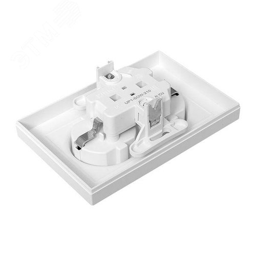 Эпика Механизм розетки двойной 16А с заземлением без шторок с рамкой белый EKF - фото 7