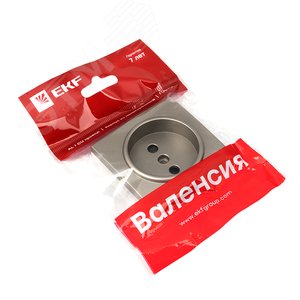 Валенсия лицевая панель розетки 1-местной б/з 10 А кашемир с защ. штор. - фото 3