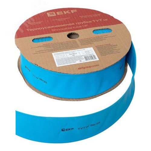 Трубка термоусаживаемая ТУТ нг 50/25 синяя рулон PROxima - фото 4
