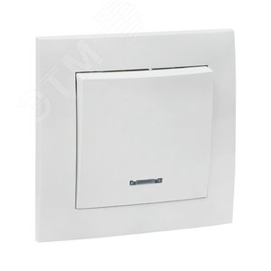 Валенсия выключатель 1-кл. 10А белый с индикатором - фото 2