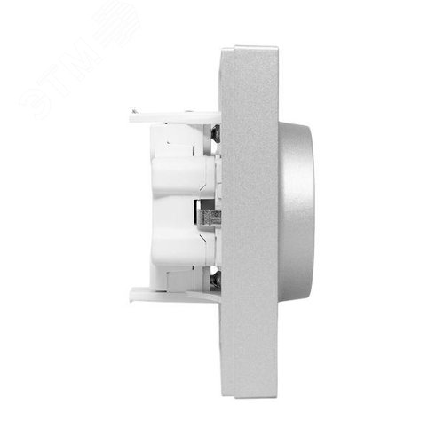 Эпика Механизм розетки двойной 16А с заземлением со шторками с рамкой алюминий EKF - фото 3