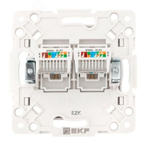 Стокгольм Механизм розетки RJ-45 2-местной белый EKF - фото 4