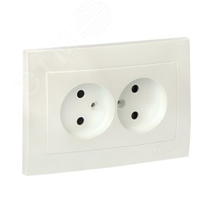 Валенсия лицевая панель розетка 2-местной б/з 10А жемчуг с защ. штор. - фото 1