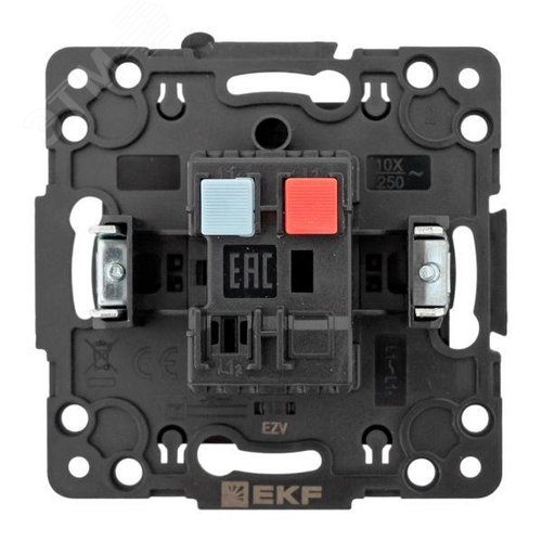 Механизм кнопки нажимной 10А черный Стокгольм EKF - фото 4