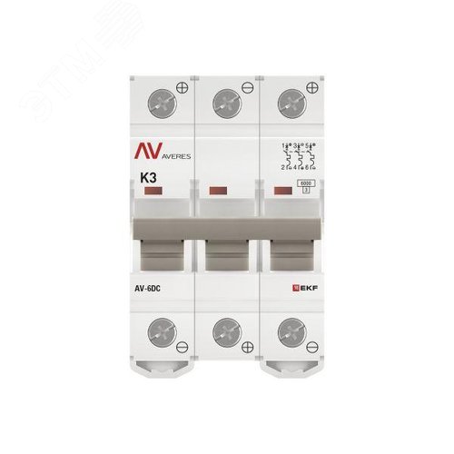 Выключатель автоматический AV-6 DC 3P 3A (K) 6kA AVERES - фото 4