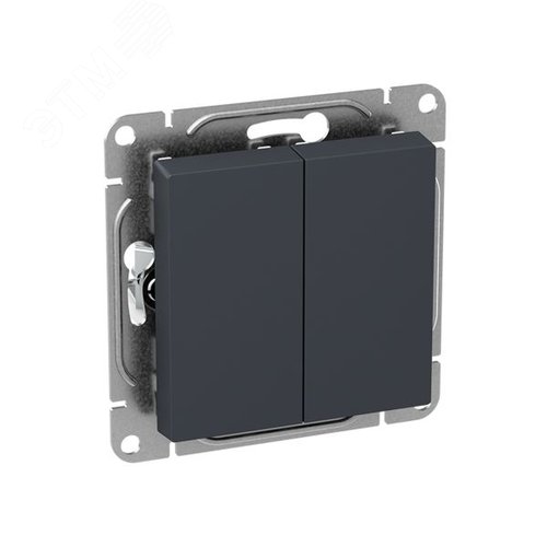 Механизм выключателя. двухклавишный. кнопочный. графит Эпика EKF - фото 3