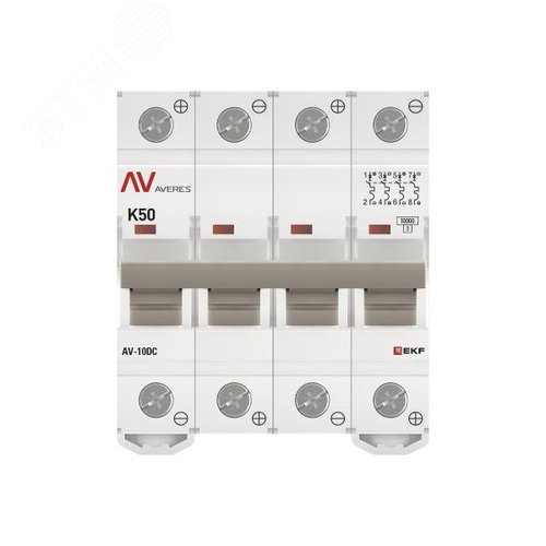 Выключатель автоматический AV-10 DC 4P 50A (K) 10kA AVERES - фото 4