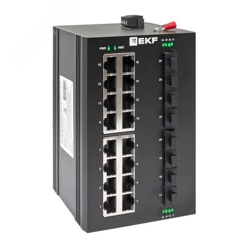 Изображение товара Коммутатор промышленный неуправляемый U-8GX/SFP-16GT, 8 портов 1000Base-X SFP, 16 портов 10/100/1000Base-T(X) RJ45, монтаж на динрейку TSX EKF (шт)