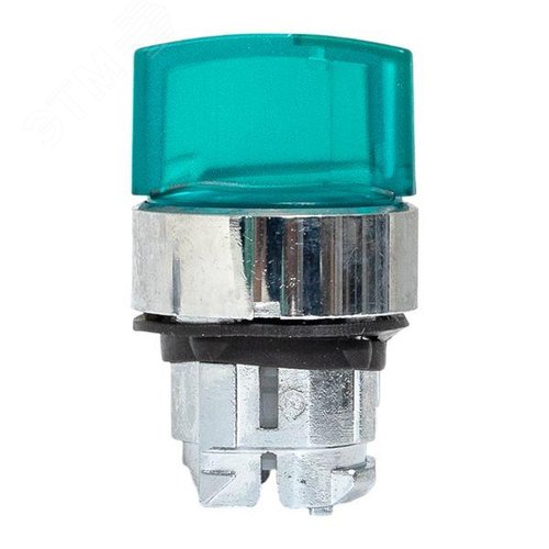 Исполнительный механизм переключателя ХB4 зеленый на 3 положения с фиксацией, с подсветкой с короткой ручкой IP65 - фото 4