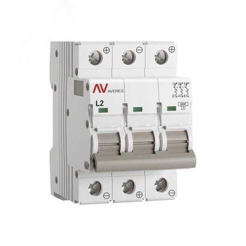 Выключатель автоматический AV-6 DC 3P 2A (L) 6kA AVERES - фото 1