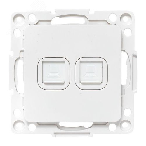 Стокгольм Механизм розетки RJ-45 2-местной белый EKF - фото 2