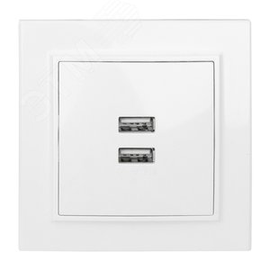 Изображение товара Минск Розетка USB 2-местная СП 2,1А белая (шт)