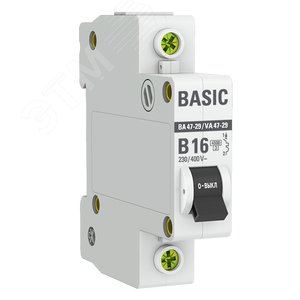 Автоматический выключатель 1P 16А (B) 4,5кА ВА 47-29 Basic