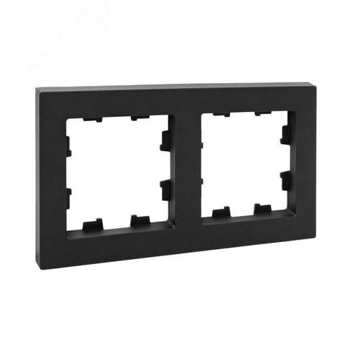 Эпика Рамка 2-местная черный пластик EKF - фото 1