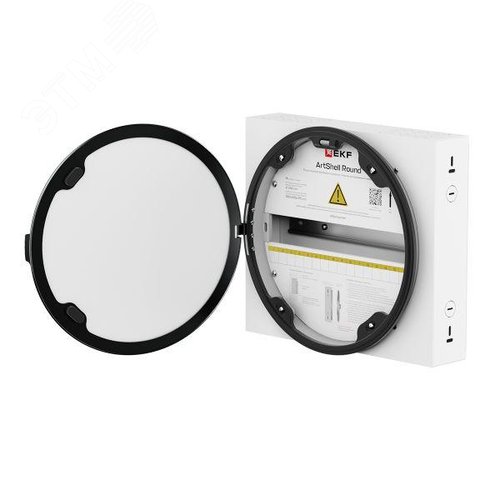 Корпус ArtShell Round встраиваемый силовой круглый 16 модулей чёрное стекло - фото 4