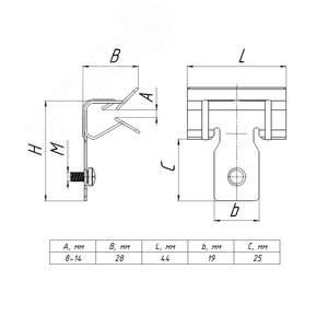 Зажим балочный 8-14 мм с винтом М6х9 PROxima - фото 2