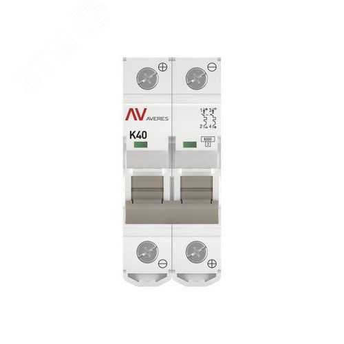 Выключатель автоматический AV-6 DC 2P 40A (K) 6kA AVERES - фото 3