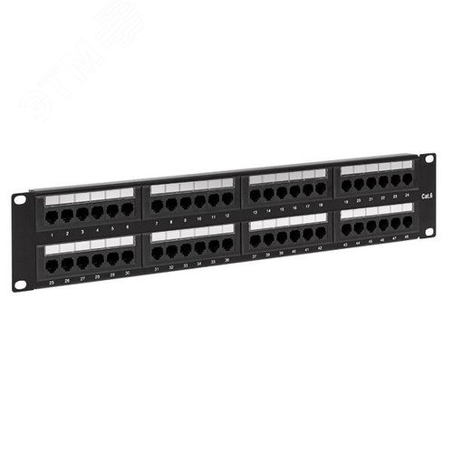Патч-панель TERACOM CS 19'' Cat.6A 1U полный экран STP 24 порта RJ-45 Dual IDC с органайзером - фото 1