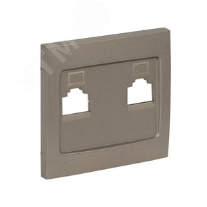 Валенсия лицевая панель розетки RJ-45 2-местная кашемир - фото 2