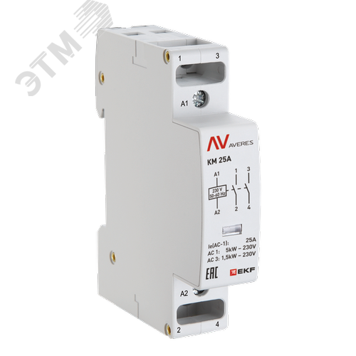 Изображение товара Контактор модульный КМ 25А 2NО 48VAC (1 мод.) AVERES EKF (шт)