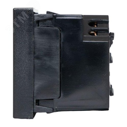 Розетка 45х45 с заземлением 45 градусов быстрозажимные клеммы черная матовая - фото 5