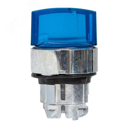 Исполнительный механизм переключателя ХB4 синий на 3 положения возвратный без фиксации, с подсветкой с короткой ручкойой IP65 - фото 4