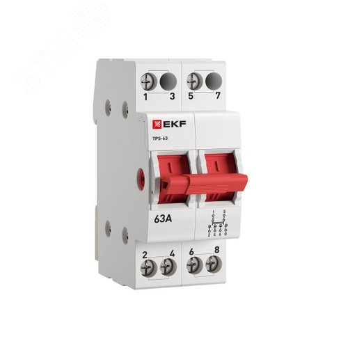 Переключатель трехпозиционный ТПС-63 2P 63А PROxima - фото 1