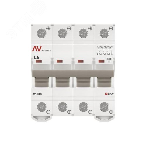 Выключатель автоматический AV-10 DC 4P 6A (L) 10kA EKF AVERES - фото 4