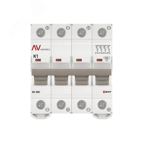 Выключатель автоматический AV-6 DC 4P 1A (K) 6kA AVERES - фото 4