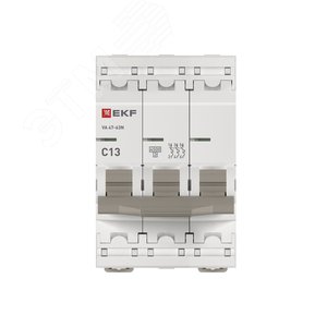 Выключатель автоматический трехполюсный 3P 13А (C) 4.5kA ВА 47-63N M634313C PROXIMA EKF - фото 4