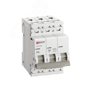 Выключатель автоматический трехполюсный 3P 4А (C) 4.5kA ВА 47-63N M634304C PROXIMA EKF - фото 2