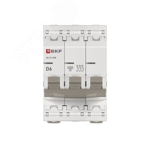 Выключатель автоматический трехполюсный 3P 6 А (D ) 4.5kA ВА 47-63N M634306D PROXIMA EKF - фото 4