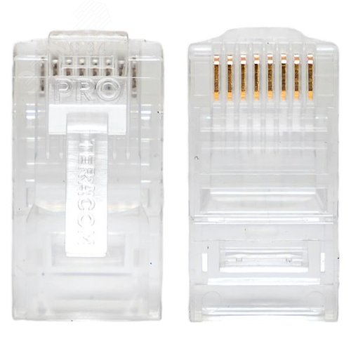 Коннектор RJ-45 TERACOM PRO неэкранированный 8P8C 30мкд Cat.5E универсальный (упак.10шт) - фото 3