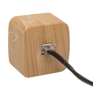 Розетка RJ-45 1-местная ОП Минск 1А 120В светлое дерево - фото 2