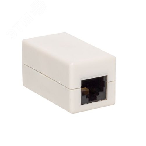 Адаптер проходной TERACOM Cat.5E неэкранированный RJ45-RJ45 белый - фото 1