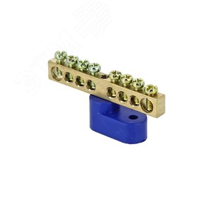 Шина нулевая 63.08 (1-н изолятор стойка) латунь - фото 1