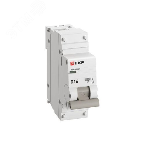 Выключатель автоматический 1Р 16А (D) 10кА ВА 47-100М без теплового расцепителя PROxima - фото 2