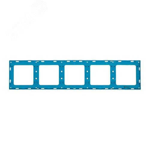 Стокгольм Рамка 5-местная белая с линией цвета синий EKF - фото 3