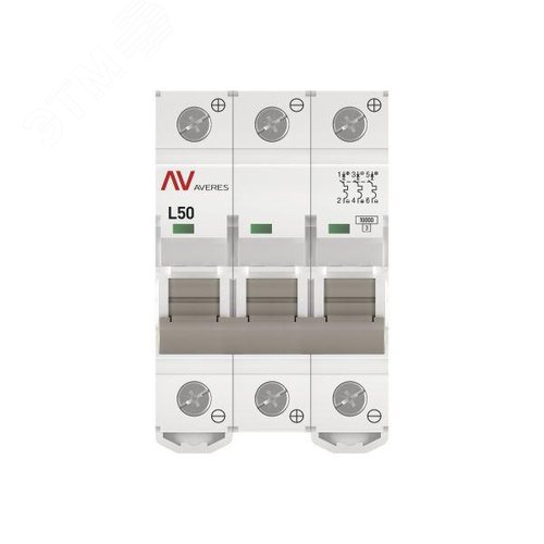 Выключатель автоматический AV-10 DC 3P 50A (L) 10kA AVERES - фото 3